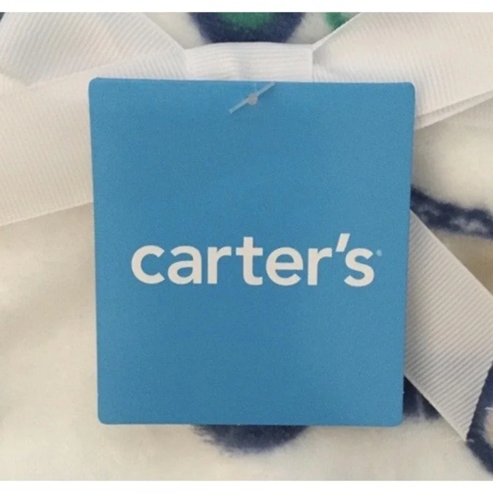 Carter's Baby Boy Blanket White‎ Trucks Themed 30